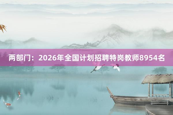 两部门：2026年全国计划招聘特岗教师8954名