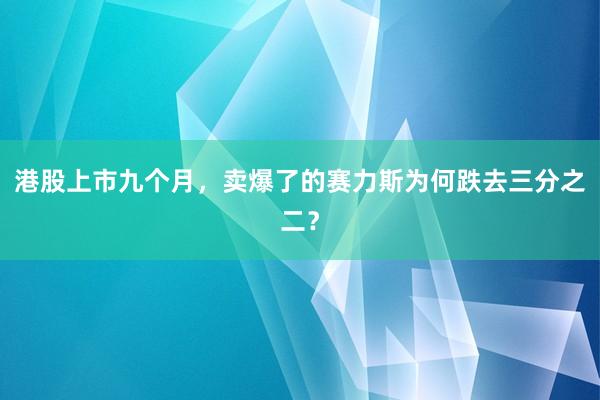 港股上市九个月，卖爆了的赛力斯为何跌去三分之二？