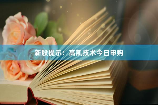 新股提示：高凯技术今日申购