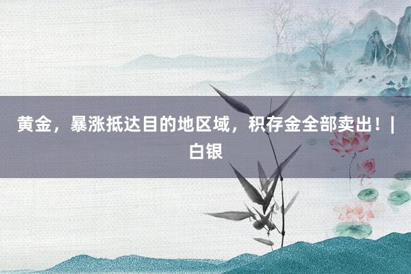 黄金，暴涨抵达目的地区域，积存金全部卖出！|白银