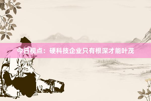 今日视点：硬科技企业只有根深才能叶茂
