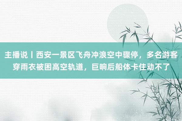 主播说丨西安一景区飞舟冲浪空中骤停，多名游客穿雨衣被困高空轨道，巨响后船体卡住动不了