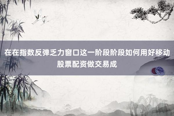 在在指数反弹乏力窗口这一阶段阶段如何用好移动股票配资做交易成