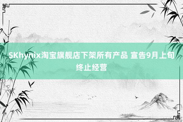 SKhynix淘宝旗舰店下架所有产品 宣告9月上旬终止经营