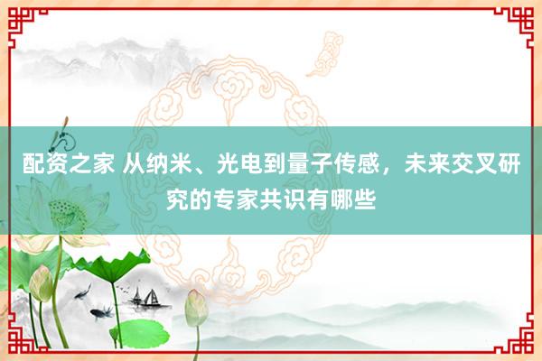 配资之家 从纳米、光电到量子传感，未来交叉研究的专家共识有哪些