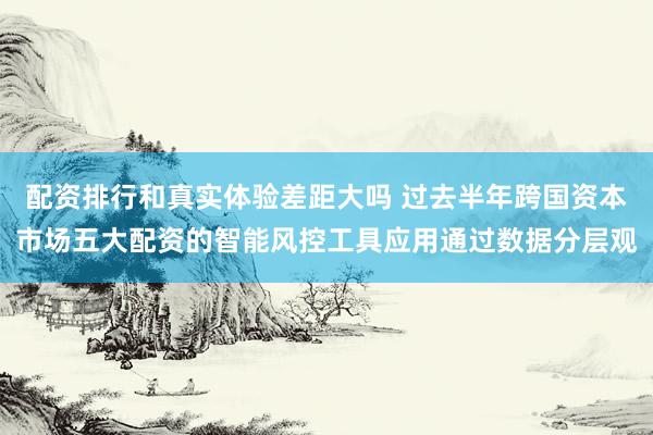 配资排行和真实体验差距大吗 过去半年跨国资本市场五大配资的智能风控工具应用通过数据分层观