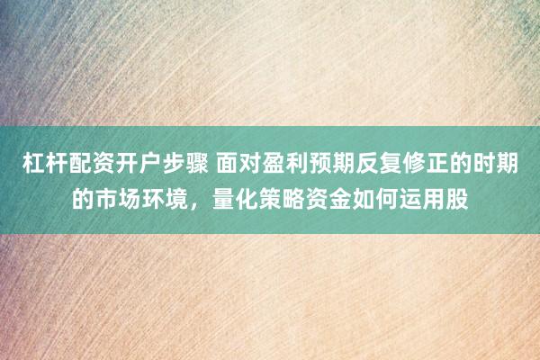 杠杆配资开户步骤 面对盈利预期反复修正的时期的市场环境，量化策略资金如何运用股