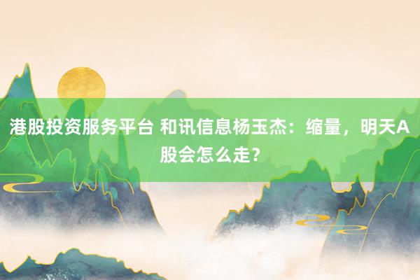 港股投资服务平台 和讯信息杨玉杰:缩量,明天A股会怎么走?