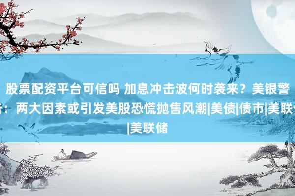 股票配资平台可信吗 加息冲击波何时袭来?美银警告:两大因素或引发美股恐慌抛售风潮|美债|债市|美联储
